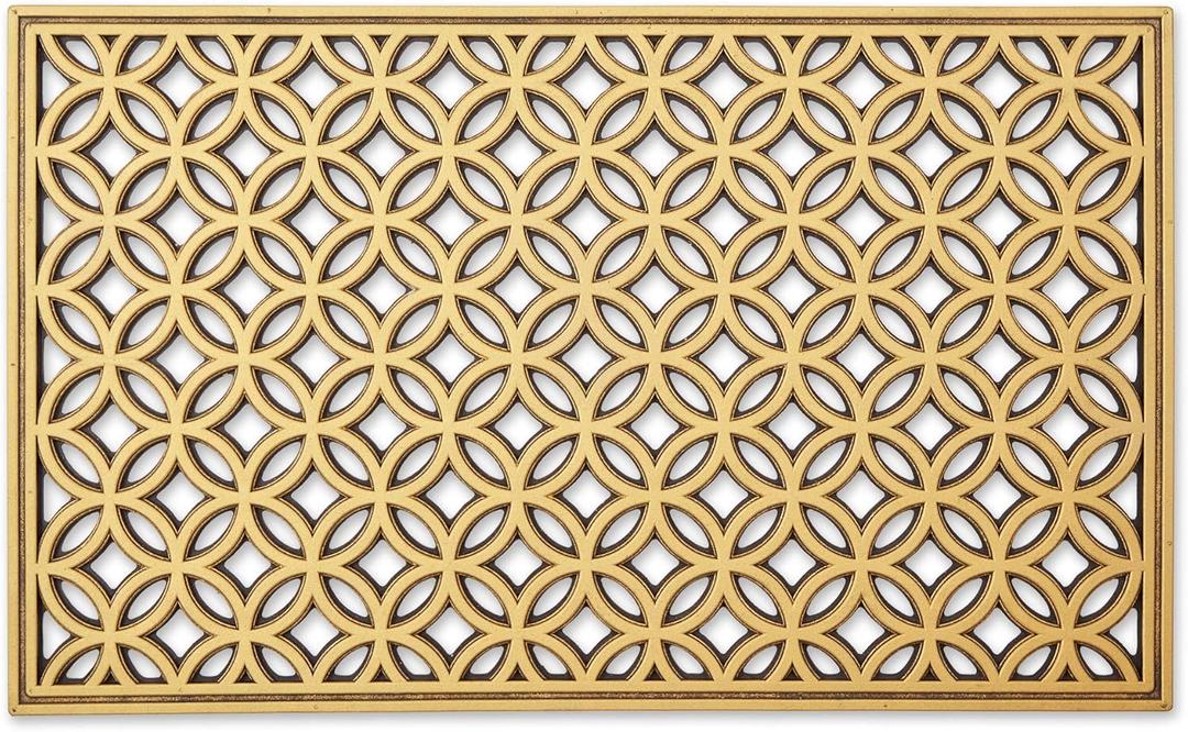 DII Rubber Doormats Collection All Weather, 18x30, Gold Double Ring (1'6" x 2'6" (Rectangular))