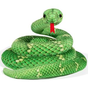 Snake Plush, 71 in Stuffed Snake Animal, Large Toy Snakes for Kids, Giant Stuffed Animals Snake, Lifelike Plush Snake for Birthday Present Party Prank Prop (Green)