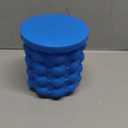 ALLADINBOX Ice Cube Mold Ice Trays, Large Silicone Ice Bucket, (2 in 1) Ice Cube Maker, Round,Portable (Dark blue)