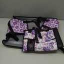 Walker Tray for Folding Walker with Cup Holder, Detachable Tray for Walker, Walker Accessories for Senior with Non-Slip Mat, Universal Fit for Meals, Drinks, Reading,Laptop (Purple with Side Pockets)