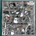 3 x Christmas & Halloween Static Window Clings Set (20x30cm & 35x28cm),8-10 Designs/Pack, Removable Decals for Glass (Halloween Gentleman Macabre, Polyvinyl Chloride, Extra Large)