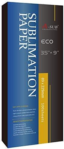 A-SUB Sublimation Paper 3.5x9 Inch for DIY Unique Christmas Gifts Compatible with Inkjet Printer which Match Sublimation Ink 100 Sheets