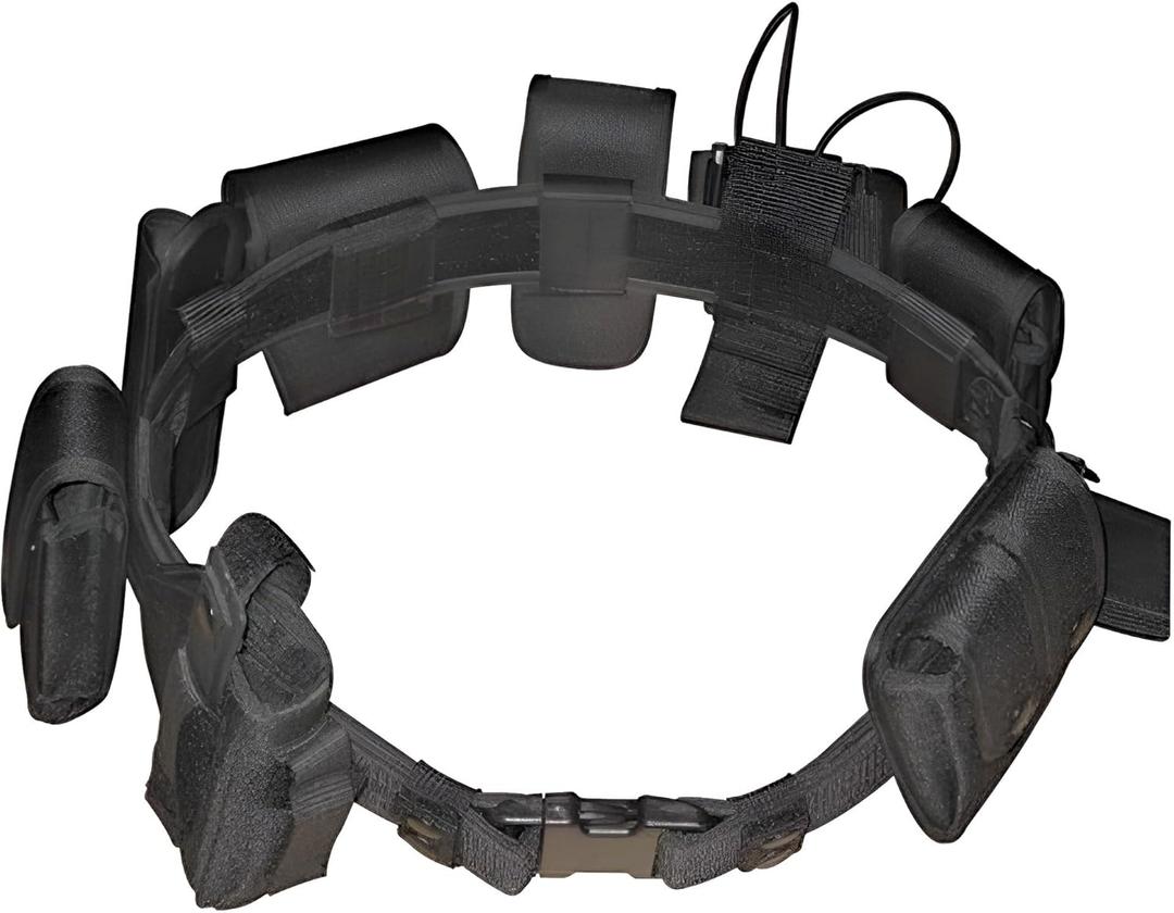 Law Enforcement Modular Equipment System Security Guard Military Tactical Duty Utility Versatile Battle Work Hunting Belt (10-in-1 Belt, 35"-45" adjustable, Black)