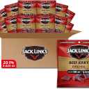 Jack Link's Beef Jerky Multipack - Original - Made with 100% Real Beef - Ready to Eat Real Meat Protein Snacks - 7g Protein per Serving - 0.625 oz Bags (20 Pack) BB: 03/30/2026