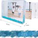 Glitter Picture Frames Gifts Acrylic Photo Snow Picture Frame Friends Family Snow Globe Photo Frame Dad Picture Frame Gifts for Women (4x6 BLUE) (blue)
