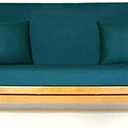 Royal Heritage Home 100% Cotton Full Size Futon Cover - Dark Teal - Washable Zippered Sofa Furniture Bed Mattress Covers - Armless Couch Zipper Slipcover Protector/Encasement