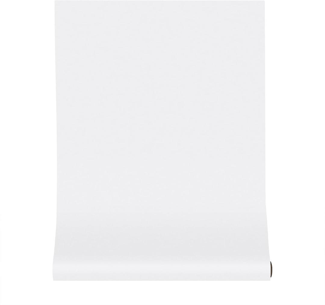 394''x23.6'' White Contact Paper Peel and Stick Wallpaper Textured Matte Solid Color Self Adhesive Wall Paper Removable Renter Friendly for Cabinets Drawers Bedroom Kitchen