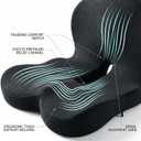 Orthopedic Memory Foam Car Seat Cushion for Sciatica & Back Pain Relief - Ergonomic Non-Slip Office Chair Cushion & Car Cushions for Long Driving with Lumbar Support, Universal Fit (Grey), Large