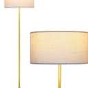 Brightech Quinn LED Floor Lamp - Modern Standing Light for Living Rooms, Offices & Bedrooms - Mid-Century Design with Heavy Base for Reading - Great Decor - Brass/Gold
