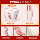 Honeydak 50 Sets Chinese Take out Boxes with Separated Bamboo Chopsticks 16 oz Food Takeout Containers for Birthday Christmas Party Event Restaurant, Ready to Use
