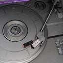 Victrola Journey Bluetooth Portable Suitcase Record Player  with Built-in Speakers, 3 Speed Vinyl Record Player, RCA Out, Headphone Jack (Purple Glitter)