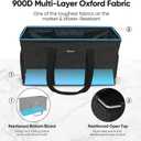 BALEINE Extra Large Utility Tote Bag with Reinforced Wire Frame, Reusable Grocery Bag for Shopping, Picnic (Black, 22''x12''x10'')
