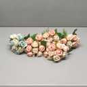 Jexine, 10 Bouquets Artificial Rose Flowers, 120 Pcs, Pink and White, Silk, DIY Bride, Home, Wedding Party Decorations