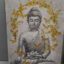 Buddha Canvas Wall Art Gold-foil: Zen Statue Textured Print with Lotus Flower for Buddhism Prayer Wall Decor Inspirational Posters for Spa Yoga Room Decorations Framed Ready to Hang 16"x24" (Brown mandala buddha)
