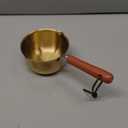 Golden Mini Butter Warmer & Mini Sauce Pan 300ml, 1-Pack with Wooden Handles Perfect for Induction, Gas & Electric Stoves, Melting Butter, Chocolate, Heating Milk, Oil, Frying Eggs