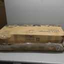 Teamson Home 38.58 in. Modern Curved Faux Slate Waterfall Fountain for Indoors or Outdoors with LED Light Accents and 1.98-Gallon Pump, Black and Stone Gray