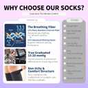 Moisture Wicking Compression Socks for Women and Men, Knee High (2 Pairs) for Traveling, Running, Black Medium