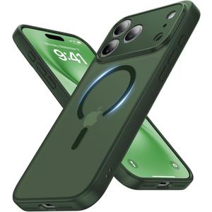 Faiono Magnetic for iPhone 17 Pro Max Case [Full Camera Protection][Military-Grade Protection][Compatible with MagSafe] Shockproof Protective Slim Phone Case for iPhone 17 Pro Max, Forest Green