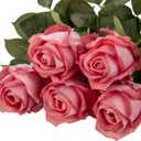 Artificial Realistic Roses Pale Red Flowers 24" Real Touch Silk Roses Bouquet Long Stems Rose for Flower Arrangement Fake Roses Decor for Home Party Wedding Table Centerpieces Roses Realistic - 5 Pcs