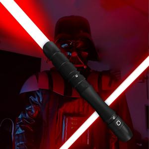 Lightsaber, Metal Duel Light Sabers,4 Sound Fonts,USB Rechargeable Light Swords with Loud Sound, Swing, Blaster,Adults Kids Cosplay Props Birthday Xmas Gift (38.2inch-Red), black hilt
