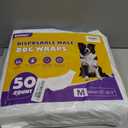 BURVAGY 50 Count Disposable Male Dog Wraps, Male Dog Diapers, Super Absorbent Pee Wraps, Belly Bands for Dogs, Leak Proof, Wetness Indicator, Puppy and Doggie Diaper for Peeing, Medium