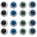 Jashem 8 Pairs of 4 Colors 22mm Half Round Realistic Acrylic Eyes for Halloween Props, Masks, Dolls or Bears Craft Plastic Eyeballs (20mm)