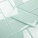 Lovdeco Light Green Glass Subway Tile, Glass for Bathroom Kitchen Shower Backsplash Wall, 3 x 6 Inches, 4 Sq.Ft.