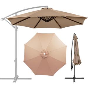 Patio Umbrella Canopy, Universal Replacement Cover for 10 Feet 8- Ribs Outdoor Round Patio Market Umbrella Parasol Canopy Top Sun Shade Accessory, 300D UV Protective And Water Resistant (Champagne)