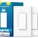 meross Smart Light Switch 2 Pack Supports Apple HomeKit, Siri, Alexa, Google Assistant & SmartThings, 2.4GHz Wi-Fi Single Pole Light Switch, Neutral Wire Required, No Hub Required