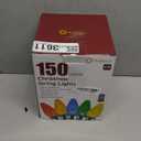 Brightown C9 Christmas Lights Outdoor, 114FT 150 LED Warm White String Lights with Timer, 8 Modes, Plug-in UL Listed Waterproof Connectable Christmas Tree Lights for House, Roof, Garden, Patio Decor