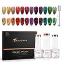 Nicedeco Cat Eye Gel Nail Polish, Hema Free, Cruelty Free, Vegan, High Gloss Long Lasting Soak Off LED U V Gel 12 Colors Kit 11