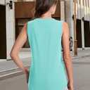 MAGCOMSEN Womens Tank Tops Loose Fit Sleeveless Top Casual Scoop Neck Tunic Shirts Summer UPF 50+ Basic Tshirt (Blue, M)