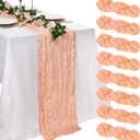 8 Pack Blush Pink Cheesecloth Table Runner 10ft Boho Gauze Fabric 120 Inch Cheese Cloth Table Runner Rustic Sheer for Holiday Baby Shower Party Dcor Home Wedding Decoration