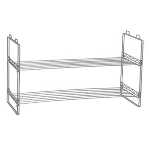 Household Essentials Stackable Two-Tier Shoe Rack, Chrome