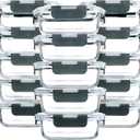 M MCIRCO [15-Pack,13 oz 1.5 Cup Glass Meal Prep Containers, Small Glass Food Storage Containers with Lids,Airtight Lunch Containers, Microwave, Oven, Freezer and Dishwasher Friendly, BPA-free