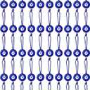 Jexine 50 Pcs Turkish Blue Evil Eye Beads Charms Evil Eye Pendants Crafting Glass Beads Wall Car Mirror Hanging Decor with Ropes for Home Decorative Ornaments Keychain Jewelry (1.2'')