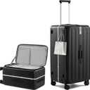 Hanke 28 Inch luggage, Top Opening Aluminum Frame Large Suitcases with Wheels, TSA Lock, Checked Suitcase with Removable Divider (Jet Black)