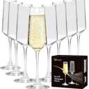 Champagne Glasses Set of 8,Elegant 8oz Champagne Flutes,Clear Sparkling Champagne Flutes Glass Mimosa Glass for Prosecco,Restaurant,Wedding,Party,Anniversary