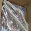 Amazon Basics Slim Velvet Non-Slip Space Saving Suit Clothes Hangers with Shoulder Notches for Closet Organization, Ivory/Silver, 50-Pack