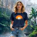 Hiking Shirts Women Forest Adventure T-Shirt Nature Travel Lover Tee Outdoor Camping Tops (Blue, M)