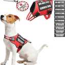 Service Dog Vest Harness+ID Tag+10 Patches,Metal Serivce Dog Tag&Reflective Emotional Support Dog Vest with Handle for Small Dogs,Easy Put On/Off for Training/Walking/Everyday Red XS