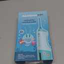 AquaSonic Kids' Water Flosser for Ages 6+ | Standard Nozzle, Orthodontic Nozzle & Waterproof Stickers | 4 Flossing Modes | Aquarium Adventures Theme (Blue)