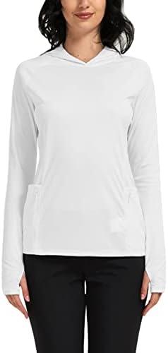 Safort Women's UPF 50+ Sun Protection Shirt Long Sleeve Rash Guard SPF Fishing Hiking Golf Lightweight Outdoor, Size Medium