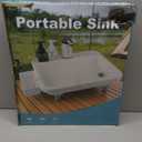 Portable Sink, Portable Sink Hand Wash Station with Electric Water Pump & Height-adjustable stand, Easy Setup, One-Click Operation,Suitable for indoor, outdoor, and RV use, among other settings, Large