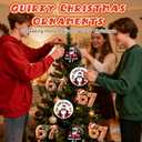 3 x 67 Christmas Ornament, Funny Christmas Ornaments 2025, Santa Says Six Seven Christmas Ornament 2025, Teen Slang Ornaments, Teenager Ornaments, Funny Teenager Decoration for Xmas Tree(67-White)