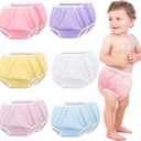 Funtery 12 Packs Waterproof Plastic Pants for Toddlers Reusable Diaper Covers Unisex Baby Potty Training Underwear Covers (Small, Colorful)