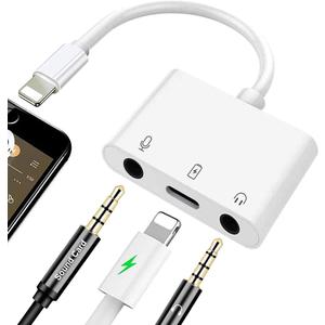 iPhone Microphone Adapter for Live-Streaming Lightening to Microphone & 3.5mm Headphone Adapter with Charging Port iPhone Audio & MIC Splitter Compatible for iPhone 14 13 12 11 X iPhone Microphone Adapter for Live-Streaming Lightening to Microphone & 3.5mm Headphone Adapter with Charging Port iPhone Audio & MIC Splitter Compatible for iPhone 14 13 12 11 X