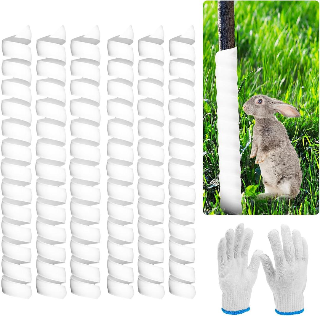 6PCS Tree Trunk Protector Guard, 2 Size Plastic Spiral Tree Bark Protector Tree Wraps to Protect Bark, Tree Tubes Protect Saplings Plants from Deer, Rabbit, Cats, Rodents, Mowers, Trimmers
