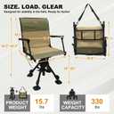 Hunting Blind Chair 360 Degree Silent Swivel,Turkey Hunting Seat,300 Lbs Capacity, Height Adjustable & Quick Folding for Ultimate Portable Comfort