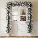 Suncalla 2 Pcs 12ft Thick Christmas Alaskan Pine Christmas Garland Flocked